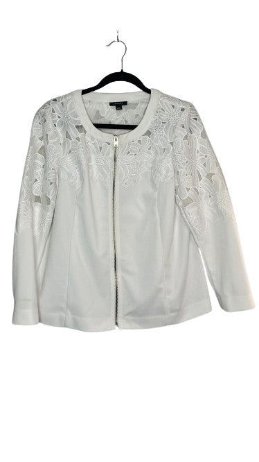Alfani Floral Zip-Up Jacket White Sz M LSSKU 604-104