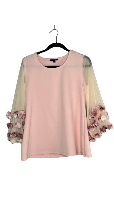 Alfani Long Floral-Sleeve Top Light Pink Sz M LSSKU 607-22