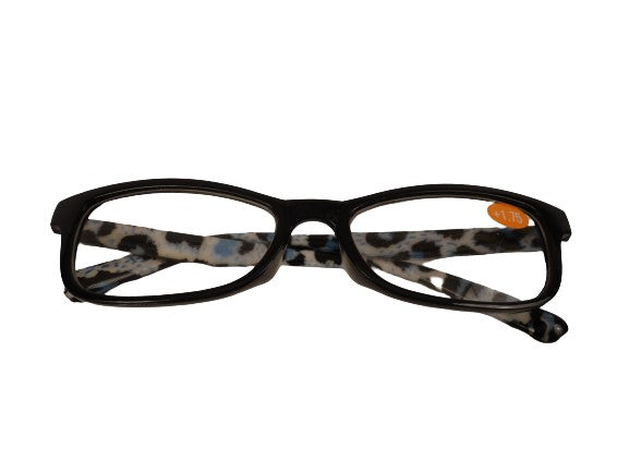 Readers Black with Blue Animal Print Arms NWT SKU 175-3