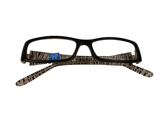Readers Black w/Zebra Stripes NWT SKU 200-12