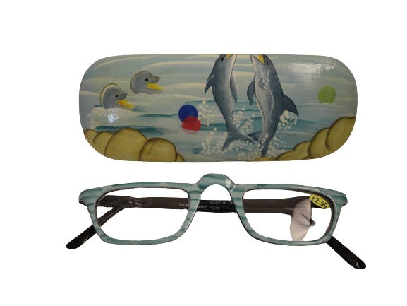 Readers Hand Painted Dolphins NWT/In Box SKU 250-25