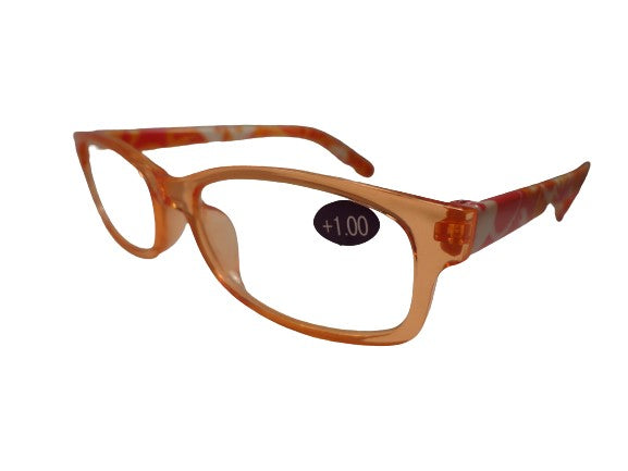 Readers Tangerine with floral print on Stems (NWT) SKU 100-3