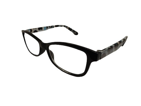 Readers Black with Blue Animal Print Arms NWT SKU 175-3