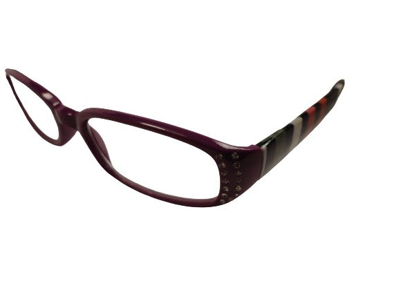 Readers Purple w/Stripes & Crystals NWT SKU 300-3