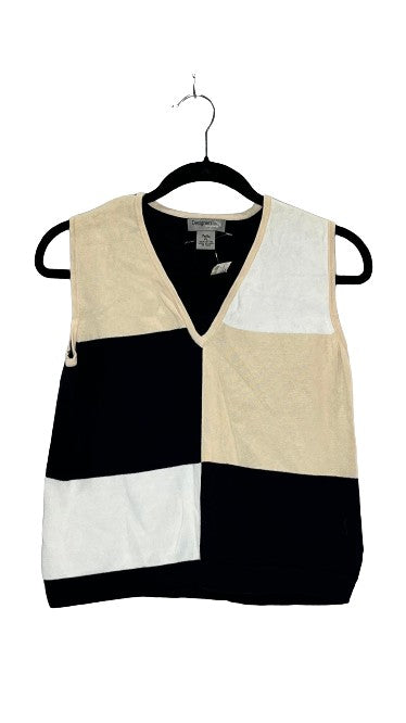 Designers Originals Color Block Vest Black, Tan & White Sz PL LSSKU 601-33