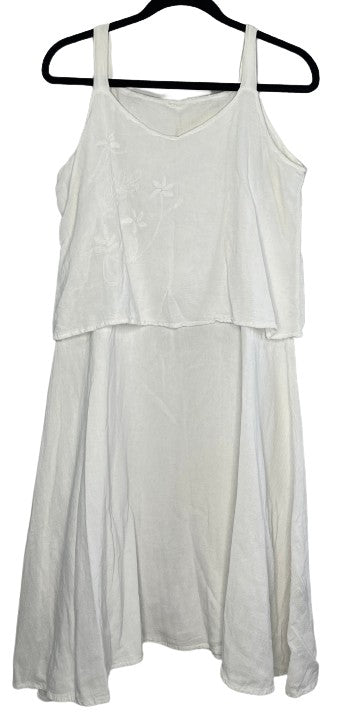 Floral Sleeveless Midi Dress White Sz M/L LSSKU 604-118
