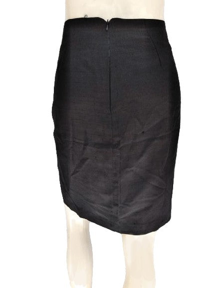 Load image into Gallery viewer, 80&amp;#39;s Black Silk Skirt Size 10 SKU 000133
