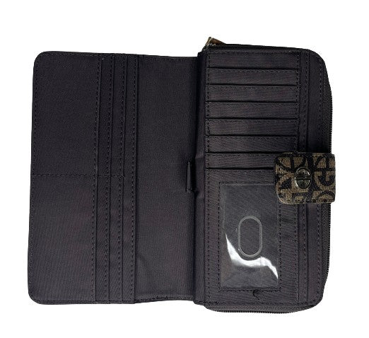 Gucci Wallet Accordion-Pocket w/ Zipper-Enclosure Logo Brown SKU 000422