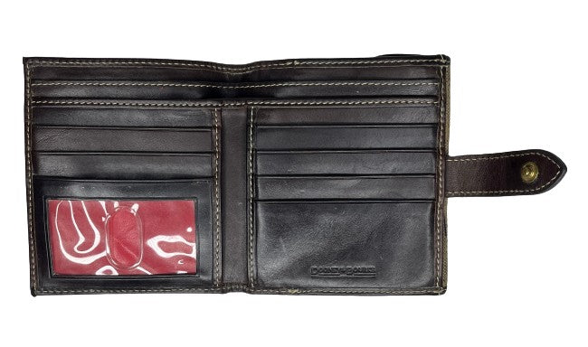 Dooney & Bourke Wallet Canvas w/Leather Trim Tan SKU 000422