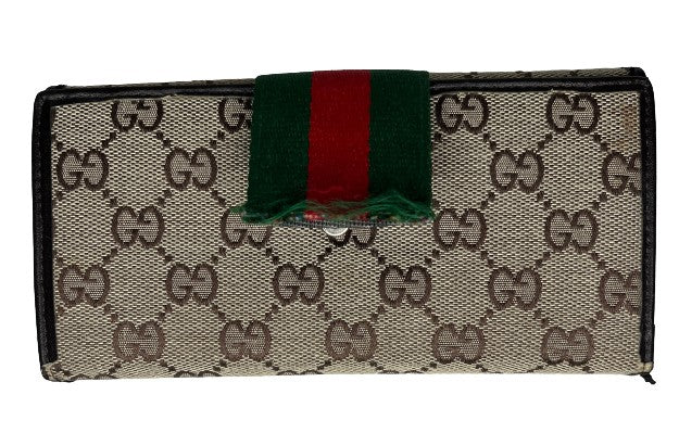 Gucci Wallet Logo Pattern Tan & Brown SKU 000422