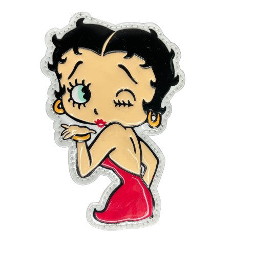Clutch/Purse Betty Boop w Heart Handle Detail Black, Red SKU 000422