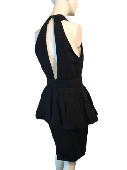 Load image into Gallery viewer, A.J. Bari 70&amp;#39;s Black Belted Dress Size 12 SKU 000123
