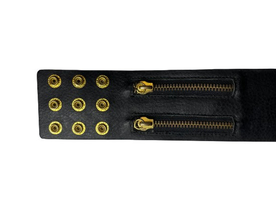 Waist Belt Stretch Black & Gold SKU 000393