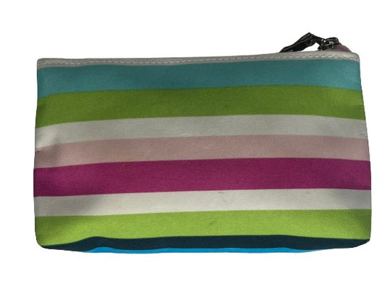 Makeup Bag Stripes Pink, Green, Blue SKU 000432