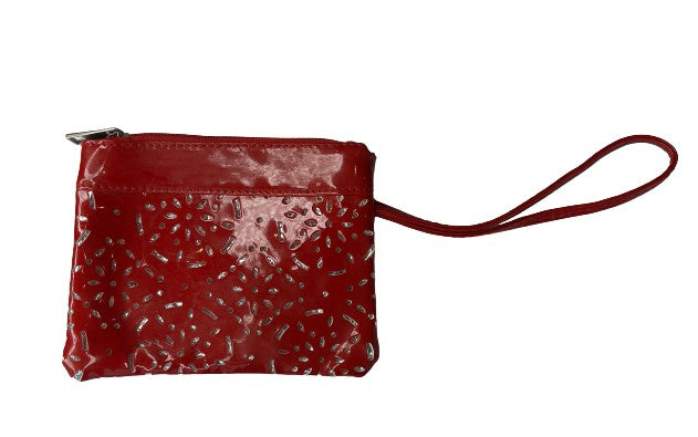 Makeup Bag Floral Cut-Out Pattern Red SKU 000432