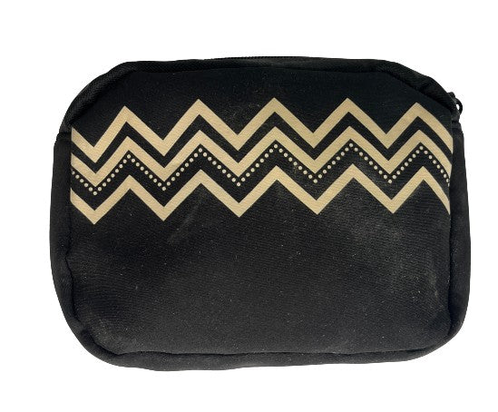 Makeup Bag Tribal Pattern Black, Tan SKU 000432