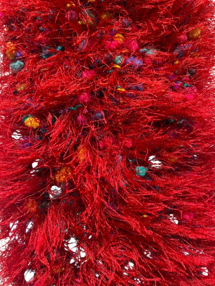 Scarf Fringe/ Confetti Red, Multi Color SKU 000436