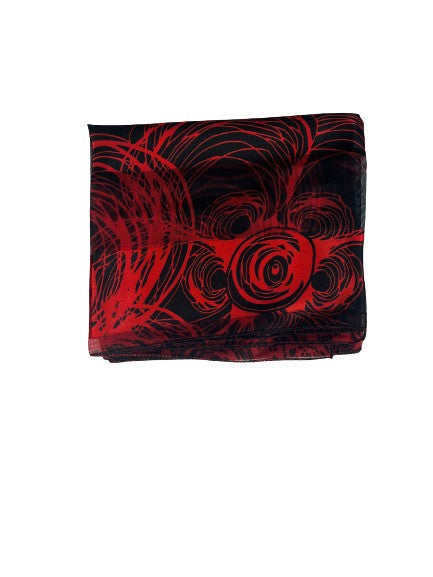 Scarf Abstract-Rose Pattern Red, Black SKU 000436