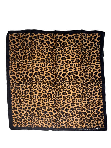 Headwrap/ Handkerchief Leopard Pattern Black, Brown, Tan SKU 000436