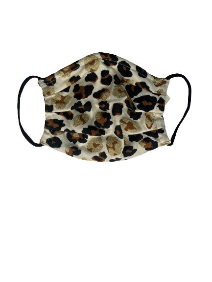 Z Supply Facemask Leopard Pattern Cream, Brown, Black, Gold SKU 000436