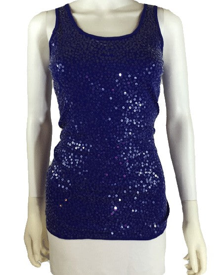 Load image into Gallery viewer, 80&amp;#39;s Top Purple Sequin Size S SKU 000101
