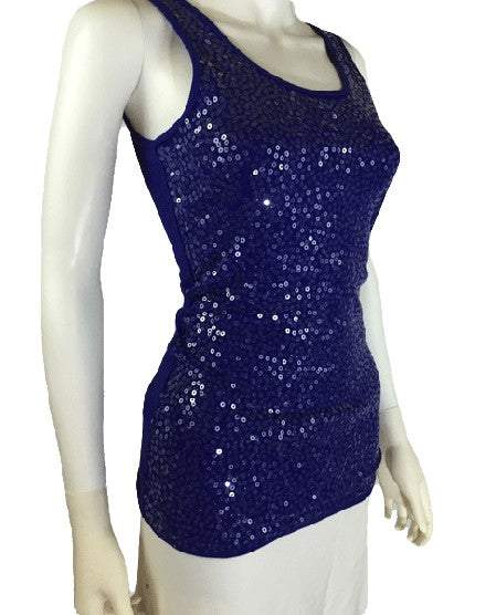Load image into Gallery viewer, 80&amp;#39;s Top Purple Sequin Size S SKU 000101
