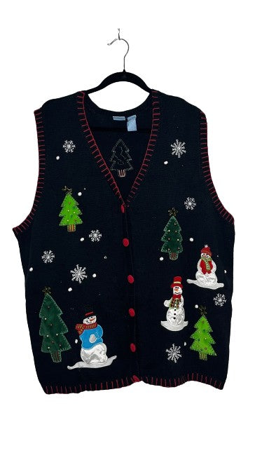 Holiday Edition Snowman Vest Black Sz 2X LSSKU 601-47