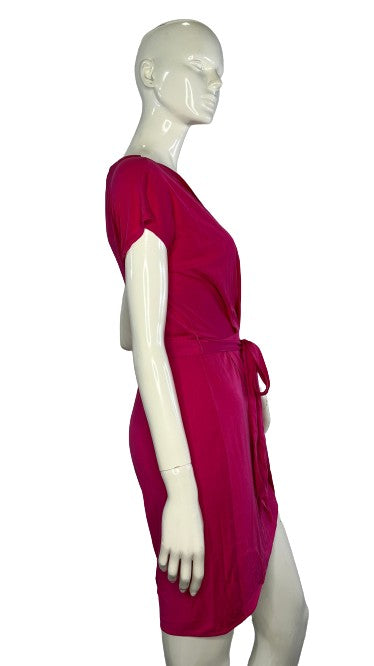 Banana Republic Dress Short Sleeve Midi Hot Pink Size XS SKU 000063-3
