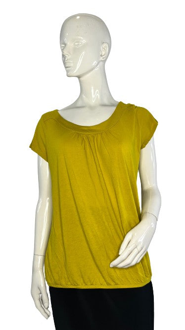Ann Taylor Top Short Sleeves Yellow Size L SKU 000187-2