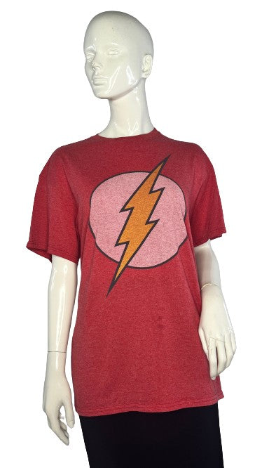DC Comics Top "The Flash" Short Sleeve Red Sz L SKU 000211-9