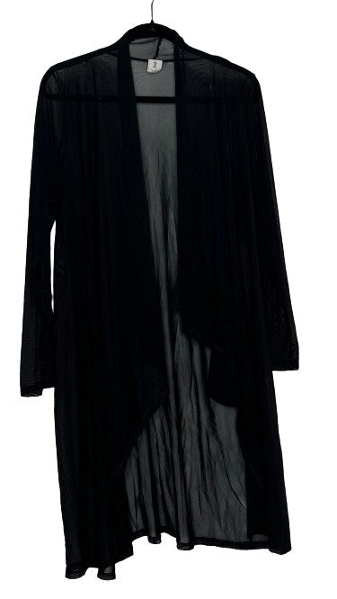 Lilian Sheer Long Sleeve Cardigan Black Sz 1X LSSKU 605-128