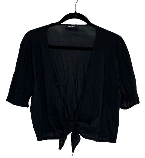 Maxima USA Sheer Short Sleeve Cardigan Black Sz S/M LSSKU 605-127