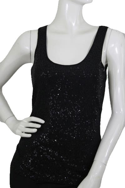 a.n.a. Tank Top 89 Black Sequin Size S SKU 000173