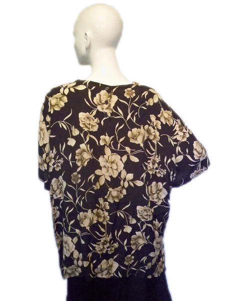 Jones New York 70's Black & Tan Shirt Size 22W SKU 000193-10