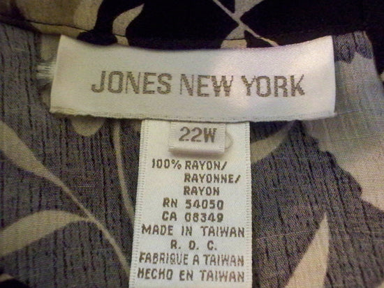Jones New York 70's Black & Tan Shirt Size 22W SKU 000193-10
