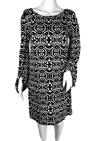 Load image into Gallery viewer, Laundry by Shelli Segal Black and White Shift Dress Size 6 SKU 001003-4
