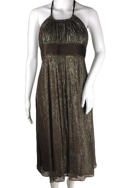 BCBG MAXAZRIA Metallic Brown Dress Size 8 SKU 001003-7