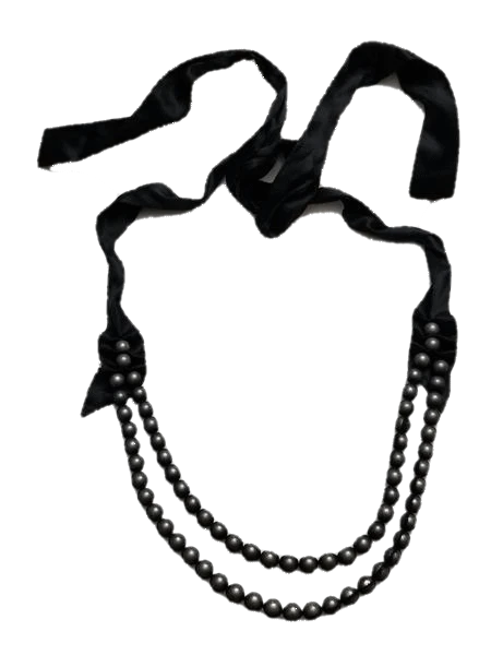 Beaded and Ribbon Necklace (SKU 000099)