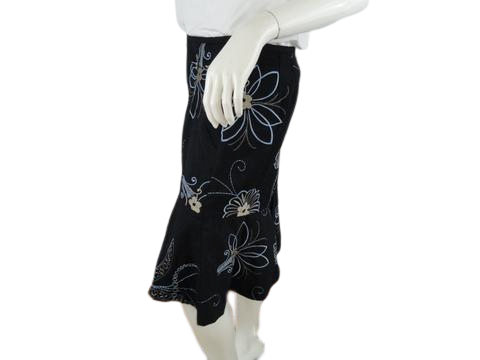 Ann Taylor Loft Skirt Black Floral Print Size 10 SKU 000132