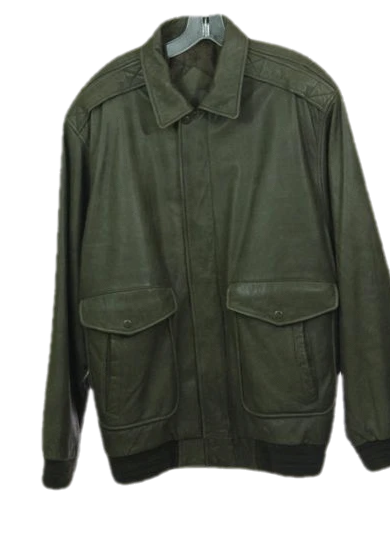 Roundtree and Yorke 70's Genuine Leather Bomber Jacket Size LG SKU 000157