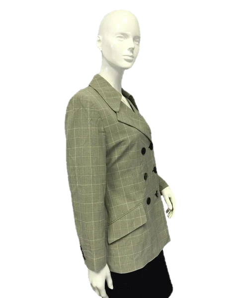 DKNY 70's Blazer Glen Plaid unusual Collar Size 4 SKU 000052