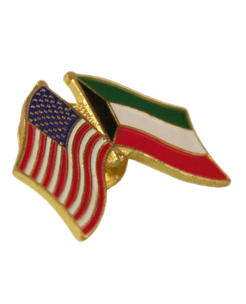Kuwait and American Flag Shirt Pin (SKU 000083)