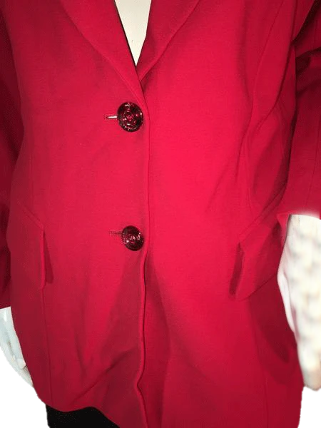 Escada 70's Long Sleeve Stunning Red Blazer Size 38 SKU 000206