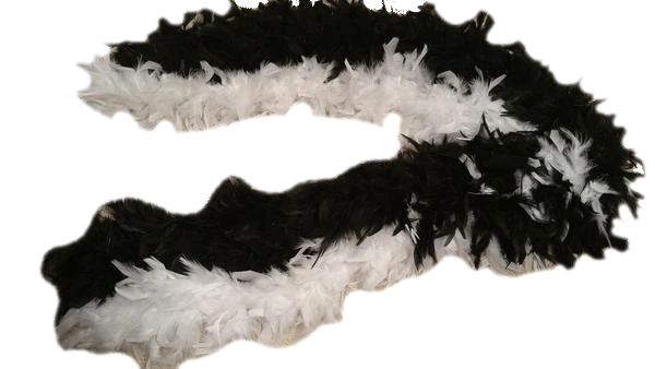 Black and White Ostrich Feather Boa SKU 000099