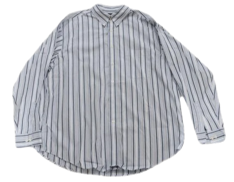 MENS Round Tree/Yorke 70's White Shirt With Dark Blue and Blue Stripes Long Sleeve Size XL SKU 000166