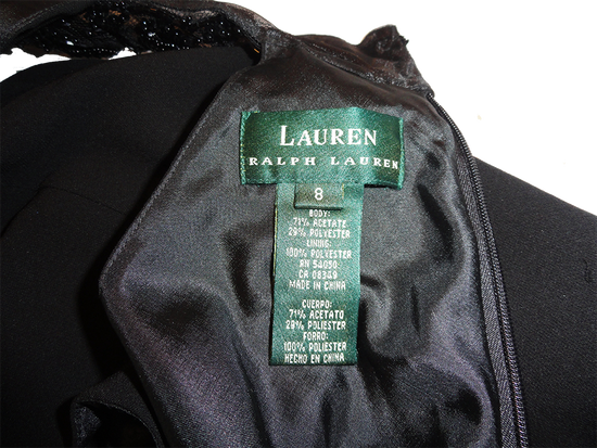 Ralph Lauren 70's Evening Dress Black  Size 8 Gr SKU 000240-10