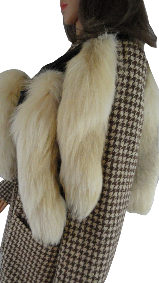 Leather and Fox Tail Fur Stole (SKU 000108)