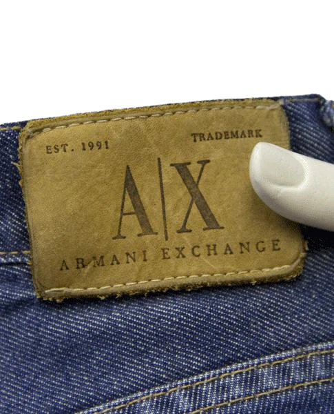 Load image into Gallery viewer, Armani Exchange 80&amp;#39;s Blue Jeans Size 8 Long SKU 000052
