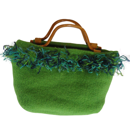 Purse Green with Brown Handles (SKU 000248-5)