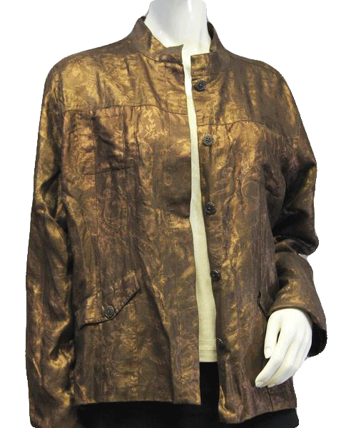 Chico's Shimmery Bronze Jacket Size 3 SKU 000069